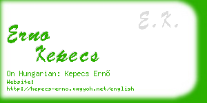 erno kepecs business card